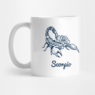 Scorpio Zodiac Horoscope with Scorpion with Flower Sign and Name Mug